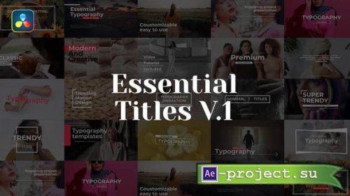 Videohive - Essential Titles V.1 - 34974106 - Project for DaVinci Resolve