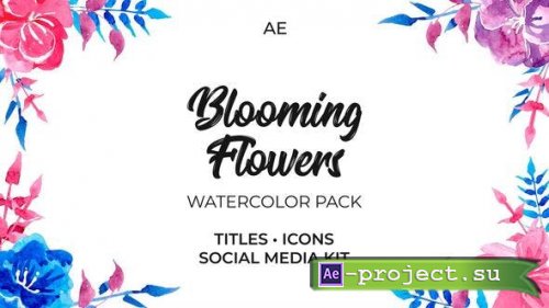 Videohive - Blooming Flowers. Watercolor Pack - 35818055 - Project for After Effects