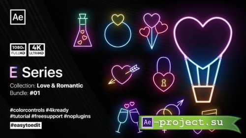 Videohive - Valentine’s Day Neon Elements - 35920633 - Project for After Effects