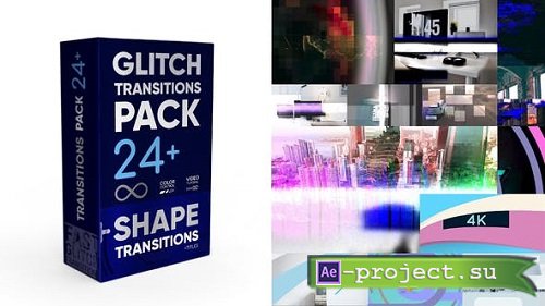 Videohive - Glitch Transitions Pack 4K - 34115526 - Project For Final Cut & Apple Motion