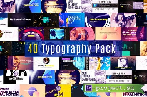 Videohive - 40 Typography Pack - 36238386 - Project for After Effects »  профессиональные проекты для Adobe After Effects, графика, дизайн