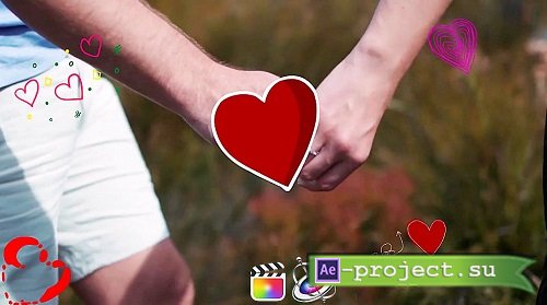Videohive - Cartoon Hearts Stickers 36271056 - Project For Final Cut & Apple Motion