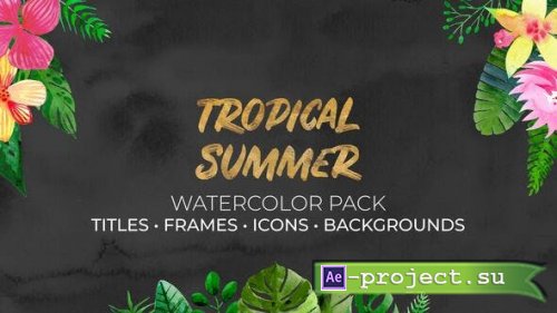Videohive - Tropical Summer. Watercolor Pack - 36049583 - Project for After Effects
