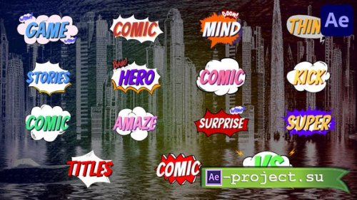 Videohive - Comic Titles And Speech Bubbles | After Effects - 36125974 - Project for After Effects