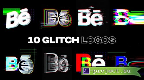 Videohive - Glitch Logos | 10 in 1 - 36163275 - Project for After Effects