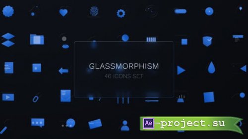 Videohive - Glassmorphism | Glass Icons Pack - 36192403 - Project for After Effects