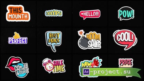 Videohive - Animated Stickers - 36319312 - Project for After Effects