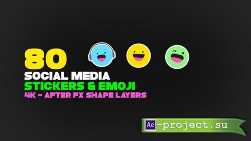 Videohive - Emoji And Social Media Stickers 4K Pack - 36353407 - Project for After Effects