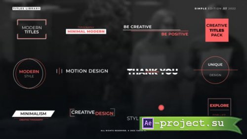 Videohive - Simple Titles 1.0 | After Effects - 36390572 - Project for After Effects
