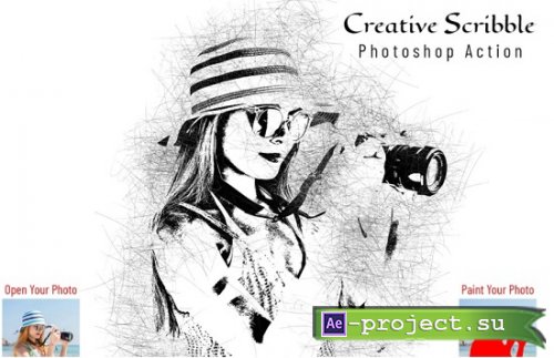 Creative Scribble Photoshop Action - 6962414