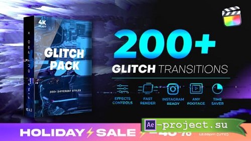 Videohive - Glitch Transitions 23980929 - Project For Final Cut & Apple Motion