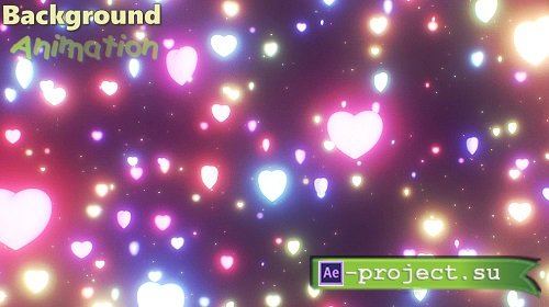 Videohive - Falling Rainbow Love Heart Shapes Spinning Colorful Abstract Concept - 4K - 36698561