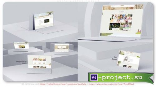 Videohive - White Laptop Mockup - 36557011 - Project for After Effects