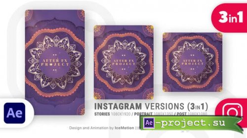Videohive - Instagram Ramadan Intro || Ramadan Opener (3 in 1) (BLUE) - 36618661