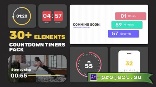 Videohive - Countdown Timers Pack - 36662358 - Project for After Effects