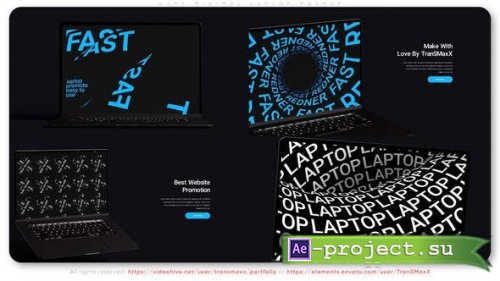 Videohive - Dark Minimal Laptop Mockup - 36745428 - Project for After Effects