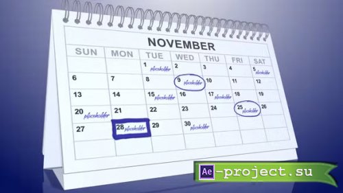 Videohive - Calendar - Element 3D - 37075474 - Project for After Effects