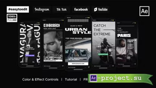Videohive - Instagram Stories Black and White - 37110192 - Project for After Effects