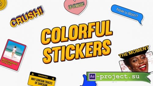 Videohive - Colorful Stickers Pack - 36909631 - Project for After Effects