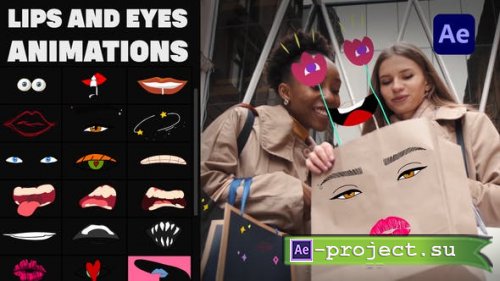 Videohive - Lips And Eyes Mask Stickers for After Effects - 37300814 - Project for After Effects