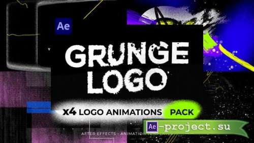 Videohive - Glitch Grunge Logos Intro Pack - 36413351 - Project for After Effects