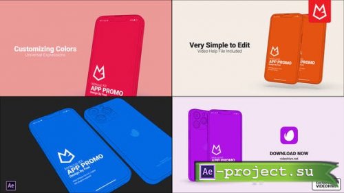 Videohive - Flat App Promo | 3D Mockup Kit - 37669210 - Project for After Effects 
