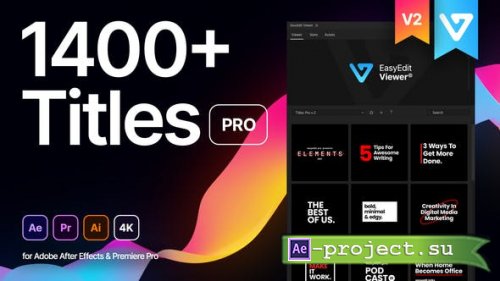 Videohive - Titles Pro V2 - 32869928 - Templates & Script for After Effects and Premiere Pro 