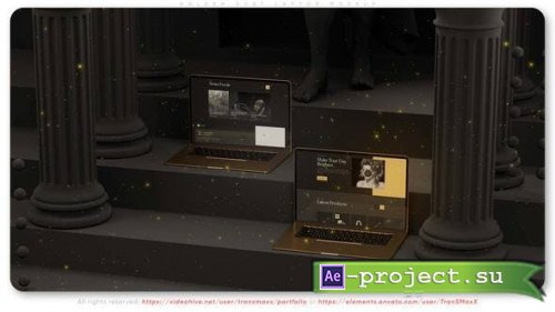 Videohive - Golden Dust Laptop Mockup - 37770433 - Project for After Effects