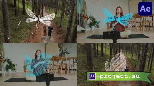 Videohive - Sketch Dragonfly Logo for After Effects - 38031033 - Project for After Effects