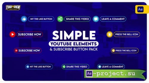 Videohive - Simple YouTube Elements And Subscribe Button Pack - 36080402