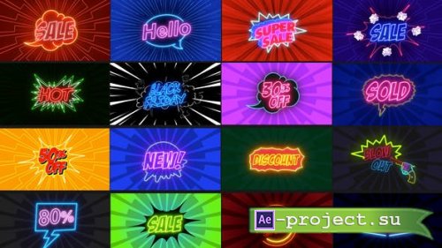 Videohive - Comic Text Fx 5_Neon Sale Pack - 37391439 - Project for After Effects