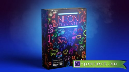 Videohive - Neon Elements | Animals - 37575151 - Project for After Effects