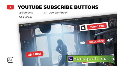 Videohive - Youtube Subscribe Buttons - 38168791 - Project for After Effects