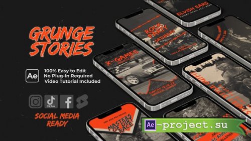 Videohive - Instagram Stories / Grunge Stories - 38275334 - Project for After Effects