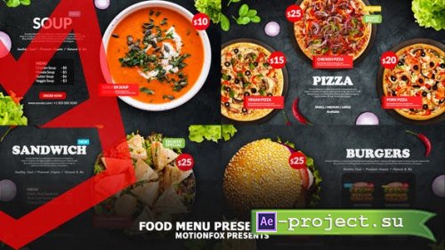 Videohive - Delicious Food Menu Promo - Top View - 26409332 - Project for After Effects