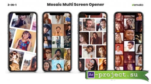 Videohive - Mosaic Multi Screen Opener Vertical - 37898196 - Project for After Effects