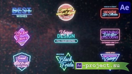 Videohive - Black Friday Neon Titles for After Effects - 38494596 - Project for After Effects