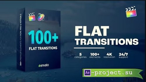Videohive - Flat Transitions 38620423 - Project For Final Cut & Apple Motion