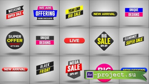 Videohive - 3D Promo Tags V1 - 38542097 - Project for After Effects