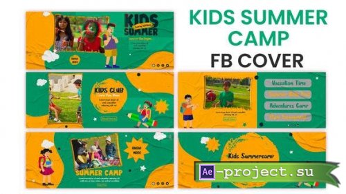 Videohive - Kids Summer Camp Facebook Cover Template Pack - 38557748 - Project for After Effects