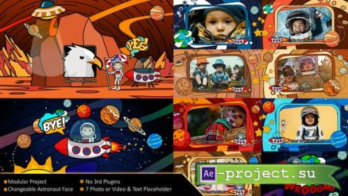 Videohive - Cartoon Astronaut Space Travel - 38633686 - Project for After Effects
