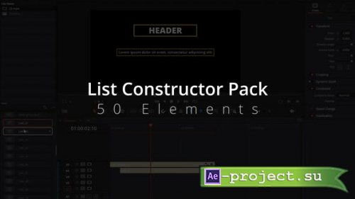 Videohive - List Constructor Pack - 37778974 - Project for DaVinci Resolve
