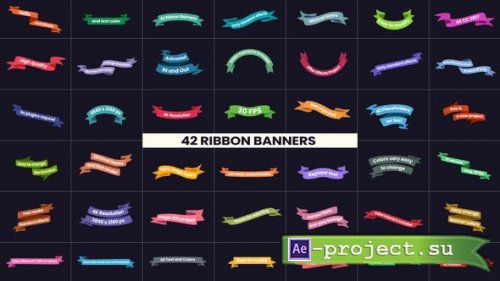Videohive - 42 Ribbon Banners - 38457473 - Project for After Effects