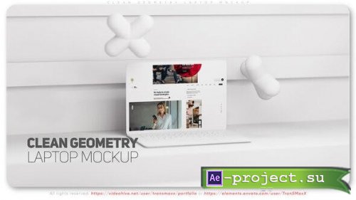 Videohive - Clean Geometry Laptop Mockup - 38780504 - Project for After Effects