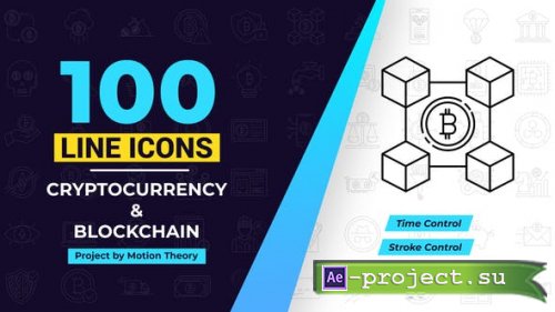 Videohive - 100 Crypto Currency Line Icons - 38776469 - Project for After Effects