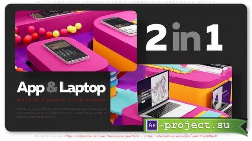 Videohive - 2in1 App and Laptop Promo Isometric Colorful Style - 38859666 - Project for After Effects