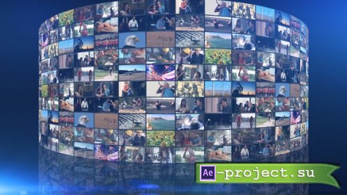 Videohive - Cylindrical Video Wall Intro Pack - 38880886 - Project for After Effects