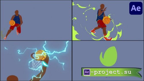 Videohive - Cartoon Basketball Logo for After Effects - 38961382 - Project for After Effects