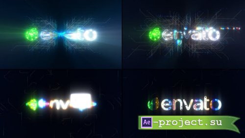 Videohive - Neon Glitch Digital Technology Logo - 38313834 - Project for After Effects