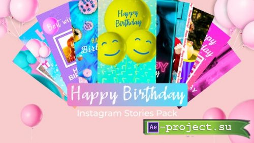 Videohive - Happy Birthday Instagram Stories - 39200346 - Project for After Effects